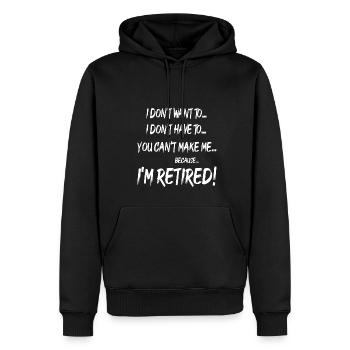 I'M RETIRED - Männer Premium Bio Hoodie - Schwarz - Vorne - Nico (187cm)