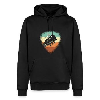 Guitare - Sweat à capuche Premium bio Homme - noir - Devant - Nico (187cm)