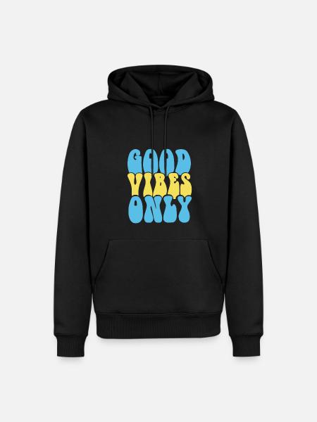 GOOD VIBES ONLY - Männer Premium Bio Hoodie - Schwarz