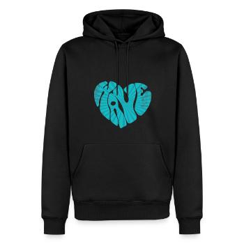 Wave - Men’s Premium Organic Hoodie - black - Front - Nico (187cm)