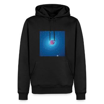 Saturn - Männer Premium Bio Hoodie - Schwarz - Vorne - Nico (187cm)