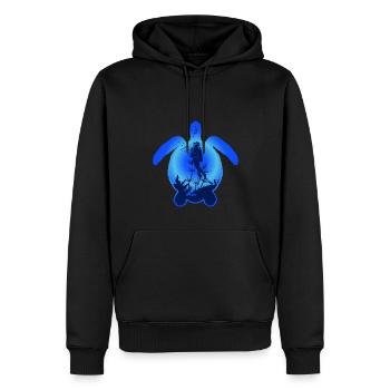 Sea Turtle and diver - Männer Premium Bio Hoodie - Schwarz - Vorne - Nico (187cm)