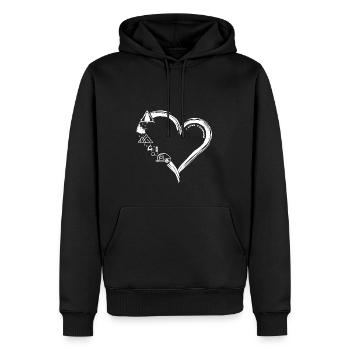 I LOVE CAMPING - Männer Premium Bio Hoodie - Schwarz - Vorne - Nico (187cm)