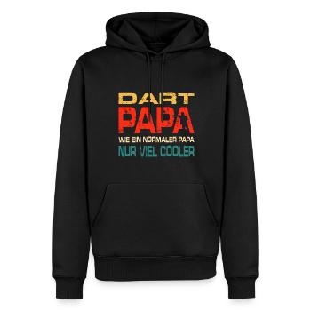 Dart Papa Wie Ein Normaler Papa Nur Viel Cooler - Männer Premium Bio Hoodie - Schwarz - Vorne - Nico (187cm)