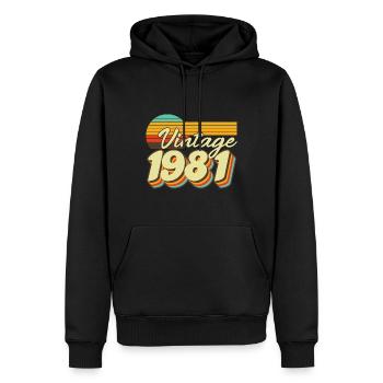 1981 Geburtstag geboren im Jahr 1981 Retro Vintage - Männer Premium Bio Hoodie - Schwarz - Vorne - Nico (187cm)