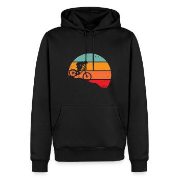 Retro downhill mountain biking - Men’s Premium Organic Hoodie - black - Front - Nico (187cm)