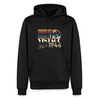 1946 Birthday Born In 1946 Retro Vintage - Men’s Premium Organic Hoodie - black - Front - Nico (187cm)