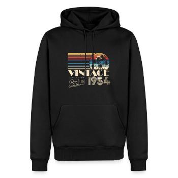 1954 Anniversaire Né En 1954 Rétro Vintage - Sweat à capuche Premium bio Homme - noir - Devant - Nico (187cm)