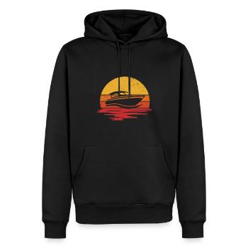 Bateau à moteur Yacht Bateau de sport Capitaine - Sweat à capuche Premium bio Homme - noir - Devant - Nico (187cm)