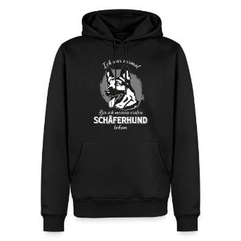 Ich war normal - Männer Premium Bio Hoodie - Schwarz - Vorne - Nico (187cm)