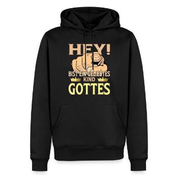 Gott / Jesus du bist ein geliebte Kind Gottes - Männer Premium Bio Hoodie - Schwarz - Vorne - Nico (187cm)