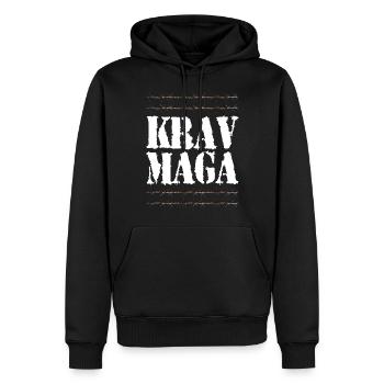 Cool Krav Maga Design - Police avec fil de fer barbelé - Sweat à capuche Premium bio Homme - noir - Devant - Nico (187cm)