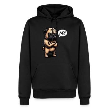 Pas de carlin, carlins, propriétaire de carlin, amoureux de carlin, chien carlin - Sweat à capuche Premium bio Homme - noir - Devant - Nico (187cm)