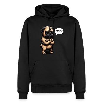 Nein Mops Möpse Mopsbesitzer Mopsliebhaber Mopsfan - Männer Premium Bio Hoodie - Schwarz - Vorne - Nico (187cm)
