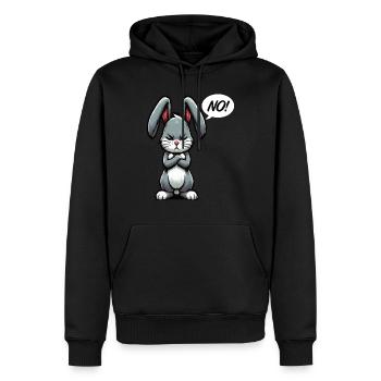 Pas de lapin lièvre lièvres heurtoir à longues oreilles mâle - Sweat à capuche Premium bio Homme - noir - Devant - Nico (187cm)
