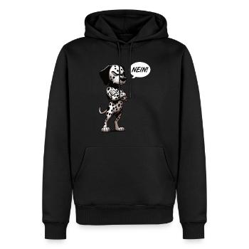 Nein Dalmatiner Dalmatinerbesitzer Dalmatinermama - Männer Premium Bio Hoodie - Schwarz - Vorne - Nico (187cm)