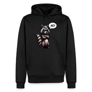 Pas de raton laveur ratons laveurs animal de la forêt raton laveur drôle - Sweat à capuche Premium bio Homme - noir - Devant - Nico (187cm)