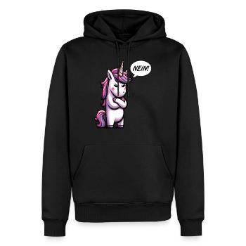 Nein Einhorn Einhörner Einhornfan Einhornliebhaber - Männer Premium Bio Hoodie - Schwarz - Vorne - Nico (187cm)