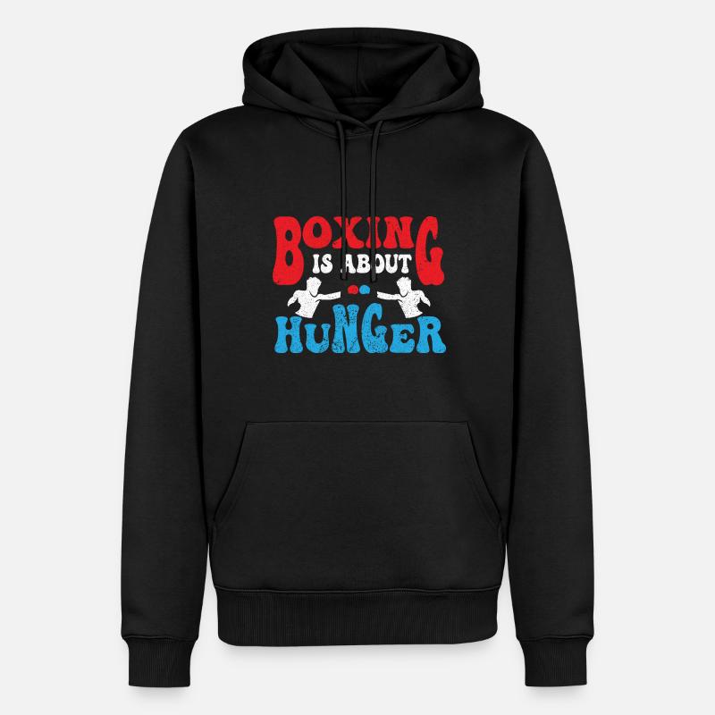 Boxe Boxer Arts Martiaux Boxe Ring Gants de Boxe - Sweat à capuche Premium bio Homme - noir