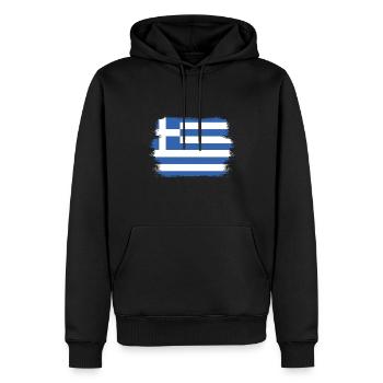Griechenland Flagge Hellas Athen Griechische Fahne - Männer Premium Bio Hoodie - Schwarz - Vorne - Nico (187cm)