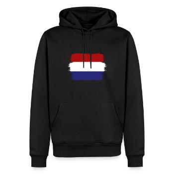 Pays-Bas Drapeau Hollande Drapeau néerlandais - Sweat à capuche Premium bio Homme - noir - Devant - Nico (187cm)