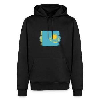 Kasachstan Flagge Kasachstan Fahne Kazakhstan - Männer Premium Bio Hoodie - Schwarz - Vorne - Nico (187cm)