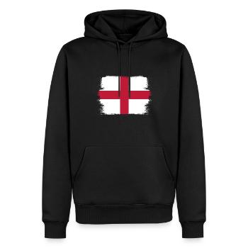 Angleterre Drapeau Vintage Drapeau anglais Utilisé Look - Sweat à capuche Premium bio Homme - noir - Devant - Nico (187cm)