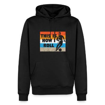 Joueur de football Footballeur Football - Sweat à capuche Premium bio Homme - noir - Devant - Nico (187cm)