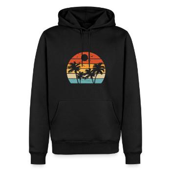 Palmen Kokospalmen Beach Strand Retro - Männer Premium Bio Hoodie - Schwarz - Vorne - Nico (187cm)