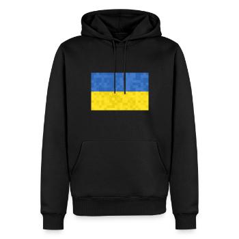 Ukraine Flag Vintage Ukrainian Flag Used Look - Sweat à capuche Premium bio Homme - noir - Devant - Nico (187cm)