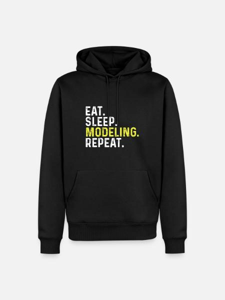 Eat Sleep Modeling Repeat - Men’s Premium Organic Hoodie - black