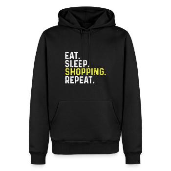 Manger dormir Shopping Répéter - Sweat à capuche Premium bio Homme - noir - Devant - Nico (187cm)