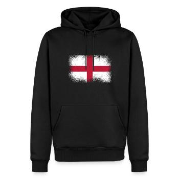 Angleterre Drapeau Vintage Drapeau anglais Utilisé Look - Sweat à capuche Premium bio Homme - noir - Devant - Nico (187cm)