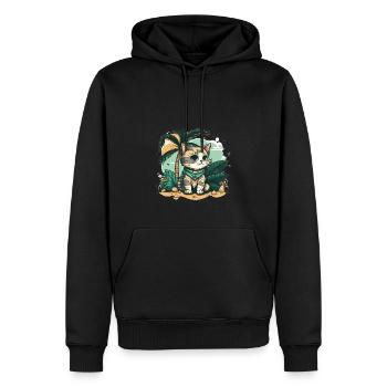 Cute Cat Tropical 3 - Männer Premium Bio Hoodie - Schwarz - Vorne - Nico (187cm)
