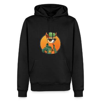 Cool Lama 2 - Men’s Premium Organic Hoodie - black - Front - Nico (187cm)