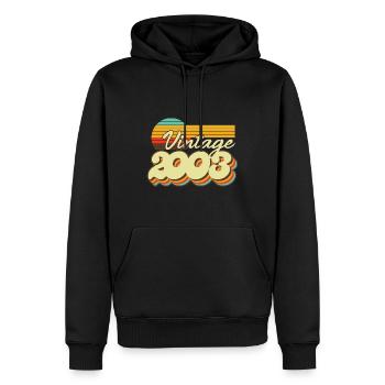 2003 Anniversaire Né En 2003 Rétro Millésime - Sweat à capuche Premium bio Homme - noir - Devant - Nico (187cm)