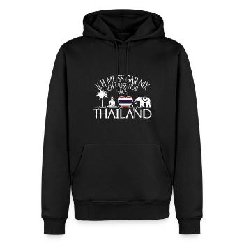ich muss gar nix ich muss nur nach Thailand - Männer Premium Bio Hoodie - Schwarz - Vorne - Nico (187cm)
