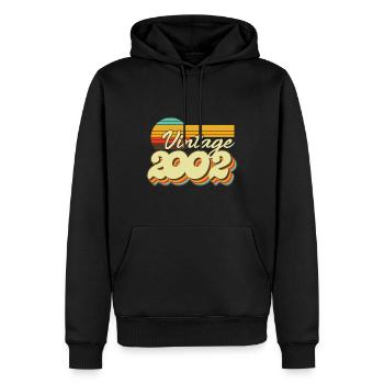 2002 Jahrgang Geburtstag Retro Vintage Geschenk - Männer Premium Bio Hoodie - Schwarz - Vorne - Nico (187cm)