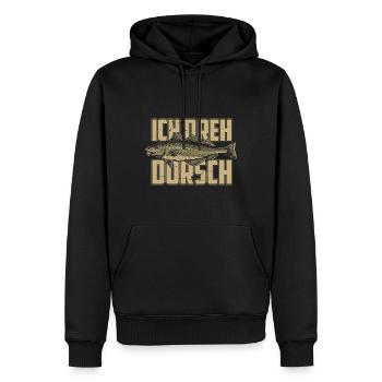 Ich Dreh Dorsch Angler Fischer Hobby Angeln - Männer Premium Bio Hoodie - Schwarz - Vorne - Nico (187cm)