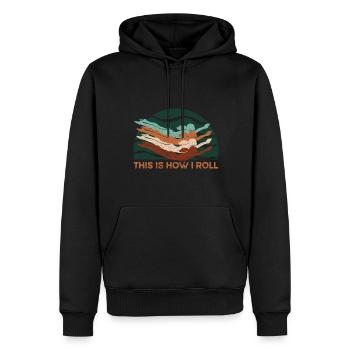 Nageurs Natation 50 mètres piste Brasse - Sweat à capuche Premium bio Homme - noir - Devant - Nico (187cm)