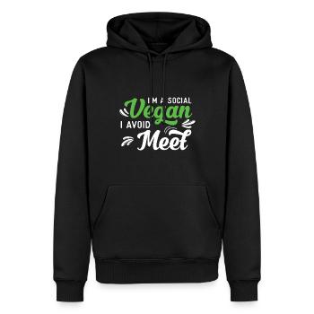 I'm a Social Vegan I avoid meet - Men’s Premium Organic Hoodie - black - Front - Nico (187cm)