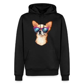CHIHUAHUA PORTANT DES LUNETTES DE SOLEIL - Sweat à capuche Premium bio Homme - noir - Devant - Nico (187cm)