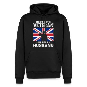 I'm Not Just A Veteran I m Also A Husband - Men’s Premium Organic Hoodie - black - Front - Nico (187cm)