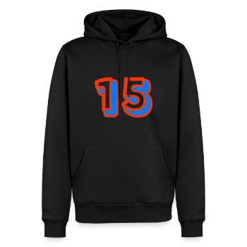 15. 15 YEARS. 15th ANNIVERSARY. 15 YEAR ANNIVERSARY. - Men’s Premium Organic Hoodie - black - Front - Nico (187cm)