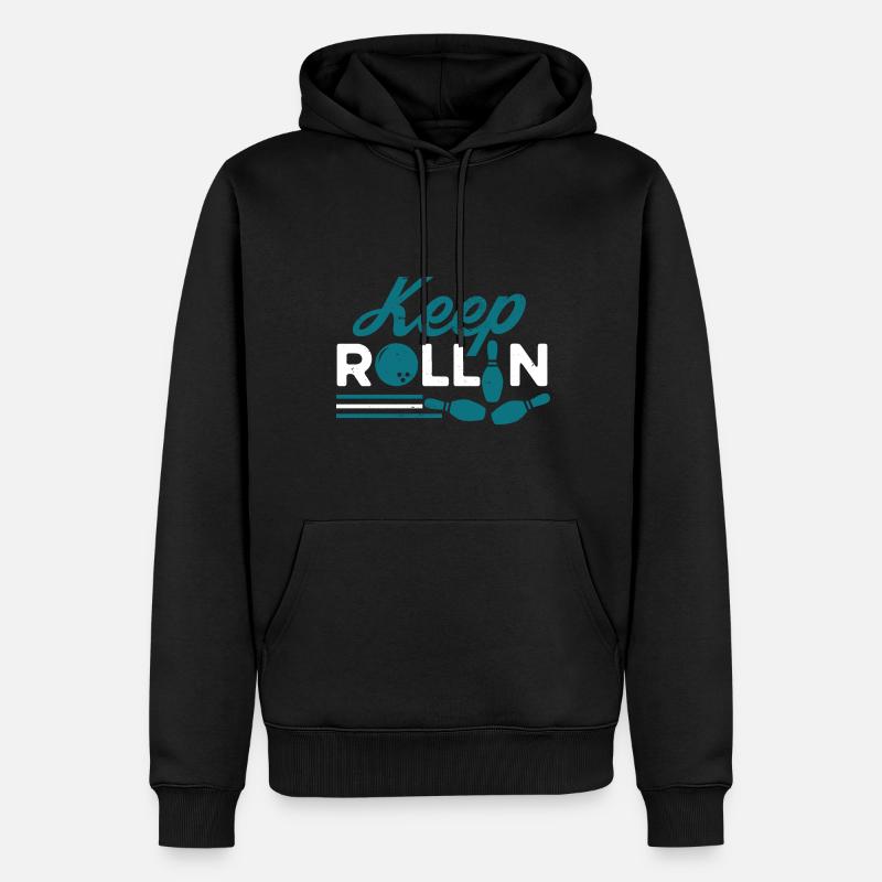 Bowling Bowlingkugel Bowlingbahn Strike - Männer Premium Bio Hoodie - Schwarz