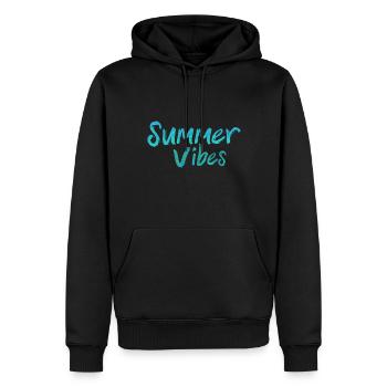 Sommerurlaub, gute Laune, positive Einstellung - Männer Premium Bio Hoodie - Schwarz - Vorne - Nico (187cm)