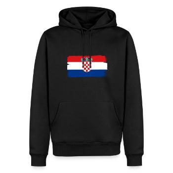 Croatie Drapeau Mer Adriatique Zagreb Drapeau croate - Sweat à capuche Premium bio Homme - noir - Devant - Nico (187cm)