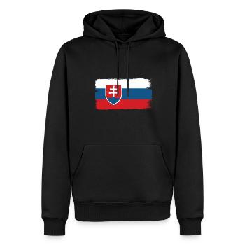 Slovaquie drapeau slovaque vintage drapeau slovaque - Sweat à capuche Premium bio Homme - noir - Devant - Nico (187cm)