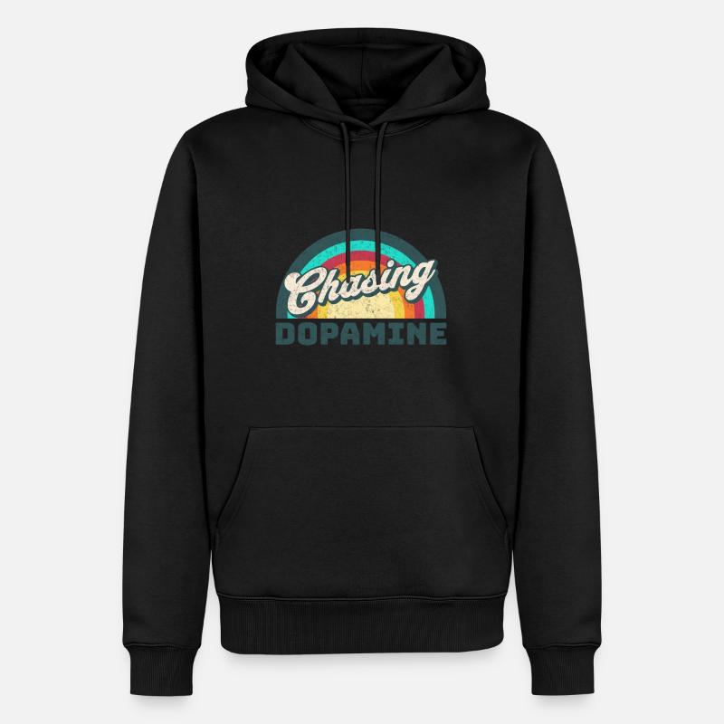 Retro Rainbow Chasing Dopamine - Sweat à capuche Premium bio Homme - noir