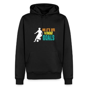 Footballeurs Footballeurs Joueurs de football Football masculin - Sweat à capuche Premium bio Homme - noir - Devant - Nico (187cm)